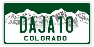 DAJA10  license plate in CO