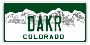 DAKR  license plate in CO