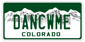 DANCWME license plate in Colorado