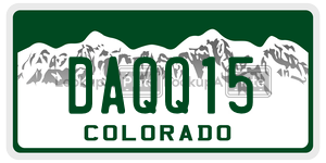 DAQQ15  license plate in CO