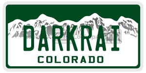 DARKRAI  license plate in CO