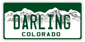 DARLING license plate in Colorado