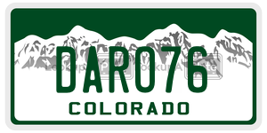 DARO76 license plate in Colorado