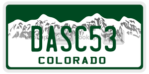 DASC53  license plate in CO