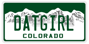 DATGIRL  license plate in CO