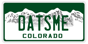 DATSME  license plate in CO