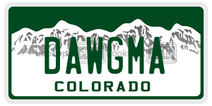 DAWGMA  license plate in CO