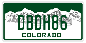 DBDH86  license plate in CO