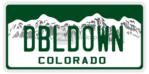 DBLDOWN license plate in Colorado