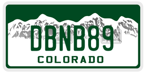 DBNB89  license plate in CO