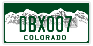 DBX007  license plate in CO
