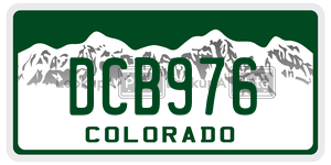 DCB976  license plate in CO
