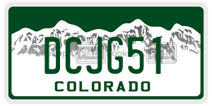 DCJG51  license plate in CO