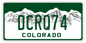 DCRQ74  license plate in CO