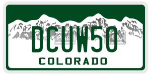 DCUW50  license plate in CO