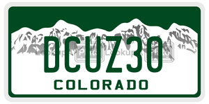 DCUZ30 license plate in Colorado