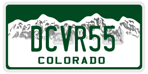 DCVR55  license plate in CO