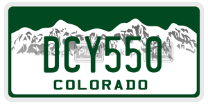 DCY550 license plate in Colorado