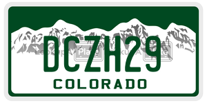 DCZH29  license plate in CO