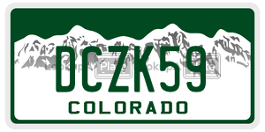 DCZK59  license plate in CO