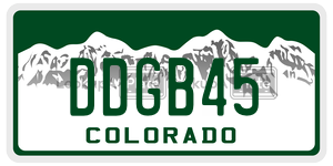 DDGB45  license plate in CO