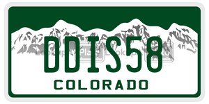 DDIS58  license plate in CO