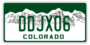 DDJX06  license plate in CO