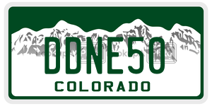 DDNE50 license plate in Colorado