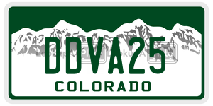 DDVA25  license plate in CO