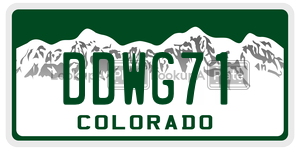 DDWG71  license plate in CO