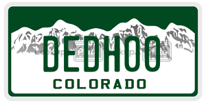 DEDH00  license plate in CO