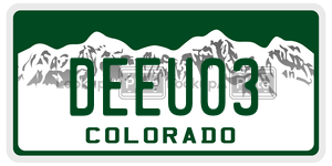 DEEU03  license plate in CO