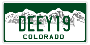 DEEY19  license plate in CO
