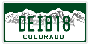 DEIB18  license plate in CO