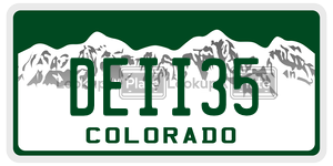 DEII35  license plate in CO