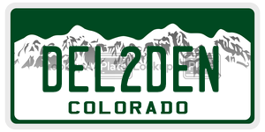 DEL2DEN license plate in Colorado