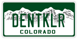DENTKLR  license plate in CO