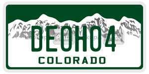 DEOH04  license plate in CO