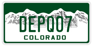 DEPQ07  license plate in CO