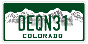 DEQN31  license plate in CO