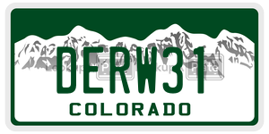 DERW31  license plate in CO
