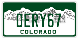 DERY67  license plate in CO
