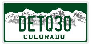 DETQ30  license plate in CO