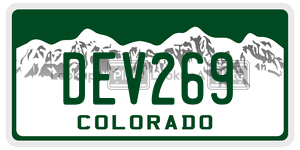 DEV269  license plate in CO