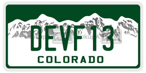 DEVF13  license plate in CO