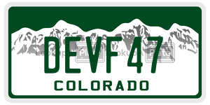 DEVF47  license plate in CO