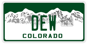 DEW  license plate in CO
