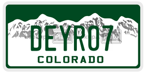 DEYR07  license plate in CO