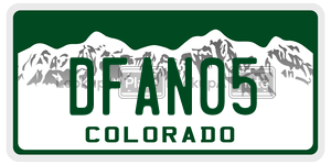 DFAN05  license plate in CO