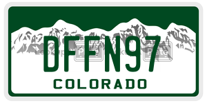 DFFN97  license plate in CO
